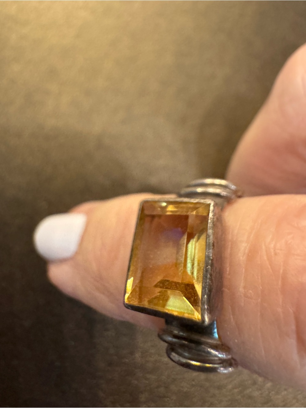 Sundance catalog Sterling Silver
Rectangle Citrine Stone Ring
